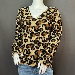 Central Park West - M - Brown & Black Leopard Print Sweater